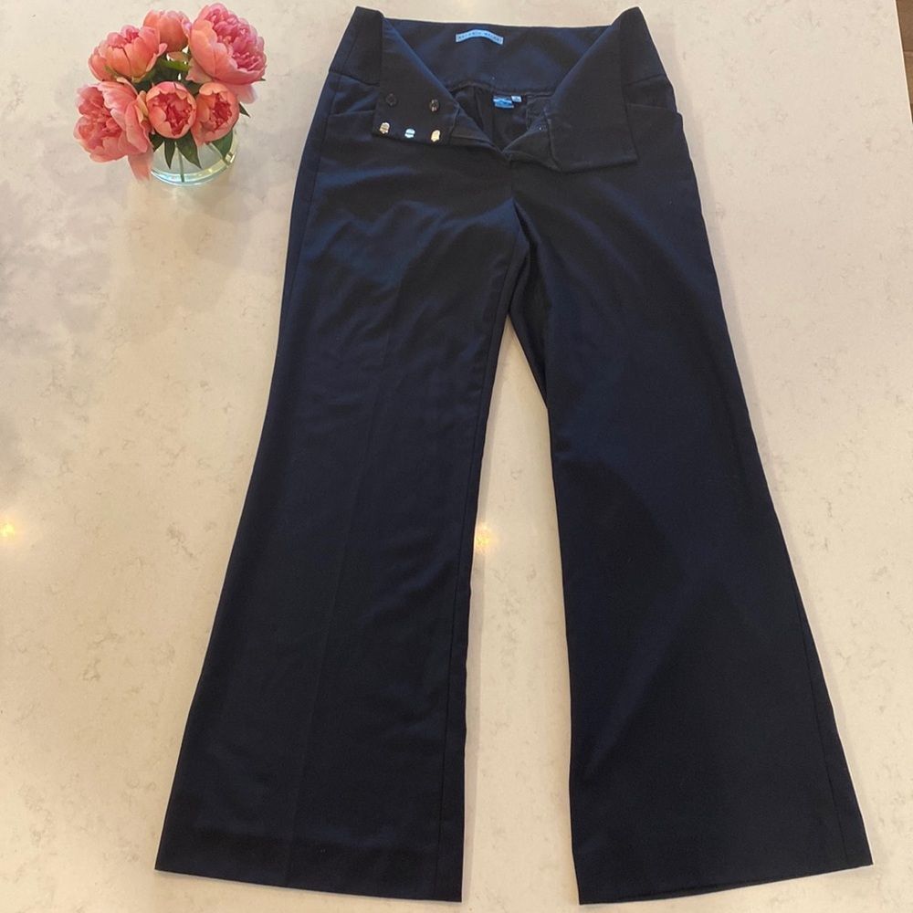 Antonio Melani Navy Wide Leg Trouser Dress Pants 6